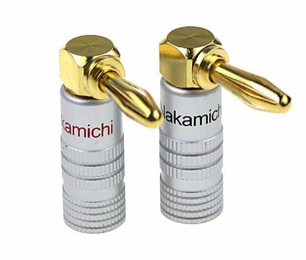 2 шт. Nakamichi под прямым углом типа &quotбанан&quot Вилки позолоченный музыкальный