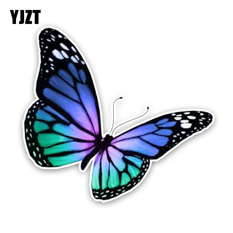 

YJZT 14,3 см х 13,1 см интересный милый мультфильм бабочка цветная ПВХ наклейка на автомобиль графическое украшение C1-5133