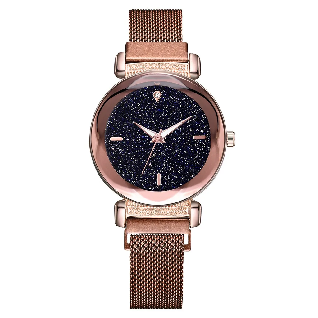 Luxury Watch Womern Famous Brand Fashion Starry Sky Mosaic Diamond Quartz Mesh Belt Magnetic Buckle Ladies WatchBayanlar izle#03 | Наручные