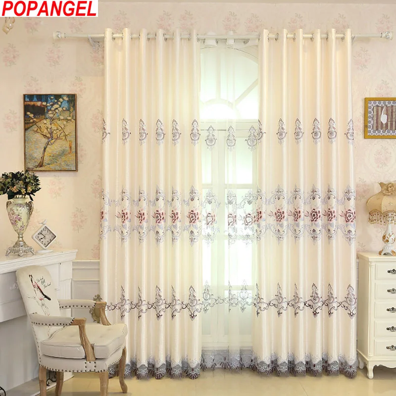 Popangel жаккардовые шторы с вышивкой в европейском стиле простые затемненные из