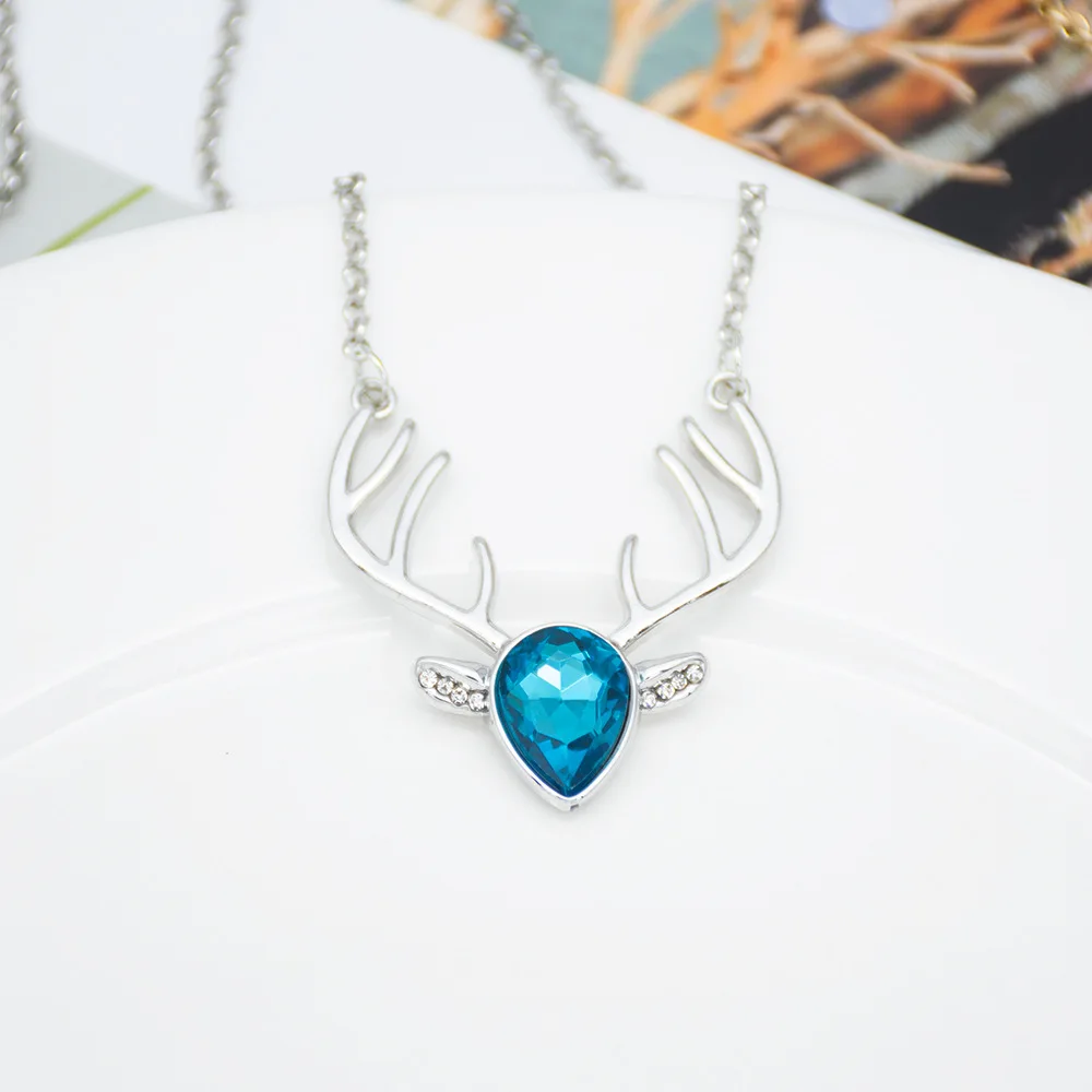 Циркониевое животное лиса колье с рождественским оленем счастливый амулет