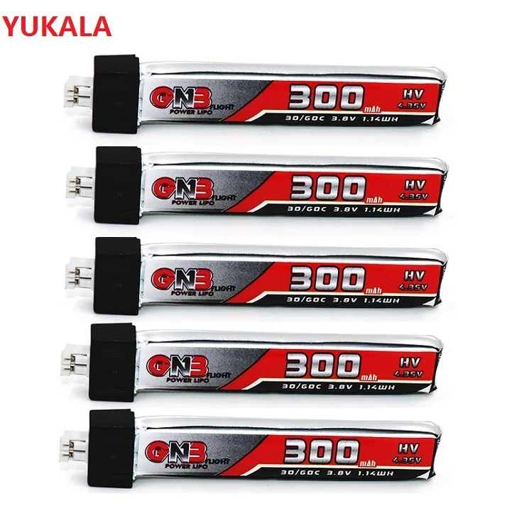 YUKALA 5 шт. 300 мАч 3 8 в 30C/60C LiHV Lipo батарея PH2.0 разъем для UK65 US65 Blade FPV 65S UR65 Дрон мАч|Детали