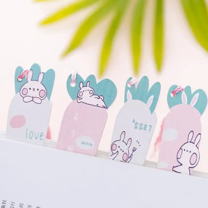 1 шт. Kawaii Кролик с морковкой кисточка закладки для книги маркеры милое животное деревянное линейка держатель страницы школьные канцелярские принадлежности, подарок