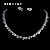 hibride elegant women jewelry sets crystal cz stone female necklace earring set decoration party gifts parrure bijoux femmen 195