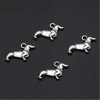 30pcs silver plated shar pi dog charm alloy pendant hip hop style bracelet earrings diy handmade jewelry metal accessories
