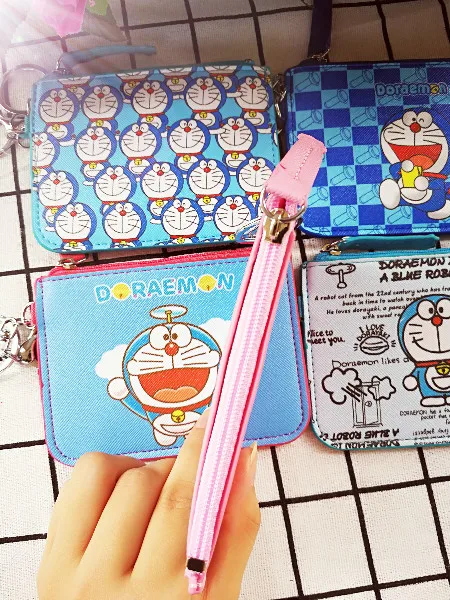 IVYYE 1 шт. Doraemon аниме плюшевый держатель для карт PU мультфильм Кредитные ID сумки на молнии монета автобус карты Кошелек Дети Девочки Подарки Новинка