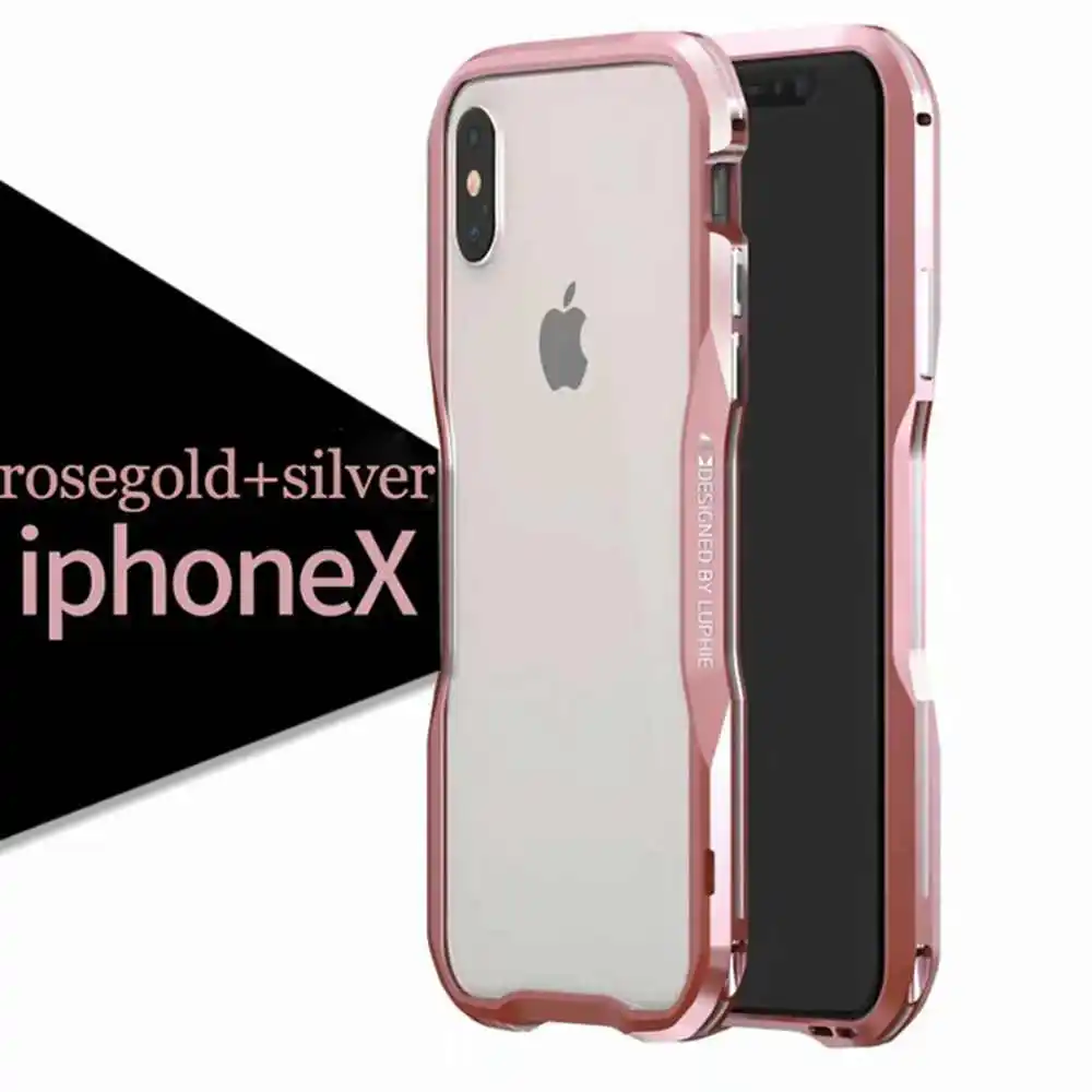 New High Quality Luxury Original Aluminum Metal Bumper For iphone X Case Frame With Button iphoneX Back Cover Border |