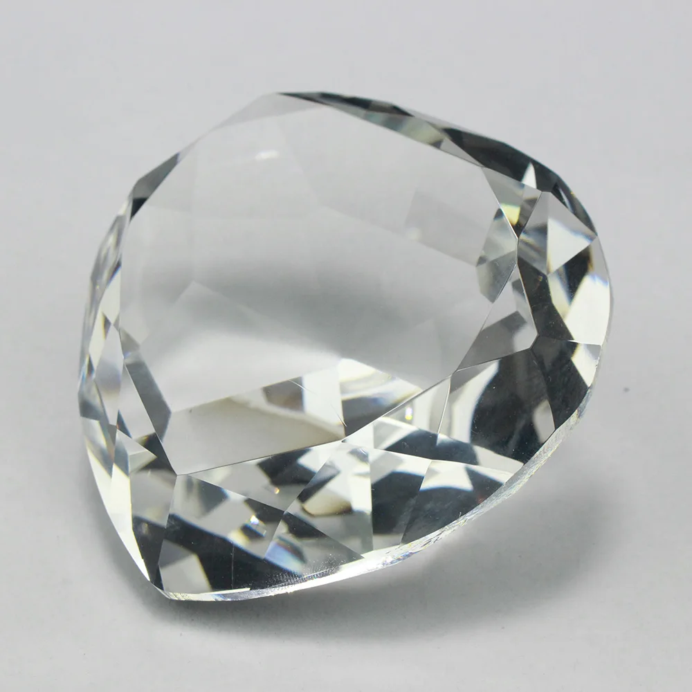 Clear Crystal Heart Paperweight Faceted Cut Glass Stone Diamond Jewelry Party Gifts for Guests | Favors