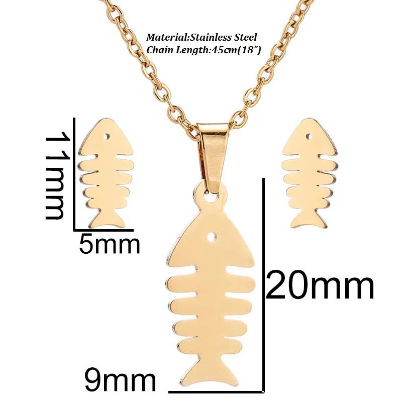Hfarich Punk Gothic Stainless Steel Chain Jewelry Necklace For Men Women Charming Statement Fish Bone Hook Pendant Choker Bijoux | Украшения