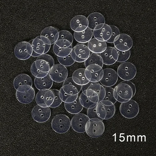 15x2mm 50pcs 9-25 мм прозрачные кнопки прозрачная швейная кнопка из полиэфирной смолы для украшения одежды DIY аксессуары - Цвет: 15x2mm 50pcs