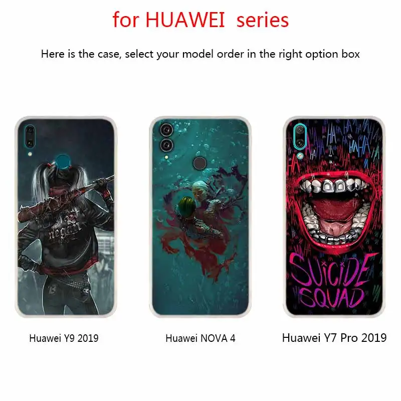 Мягкий силиконовый чехол "," Джокер "," Харли Квинн "для huawei Коврики 20 10 Lite 20 pro s Nova 3 4 3i y9 y6 y5 y7 pro 20X крышка