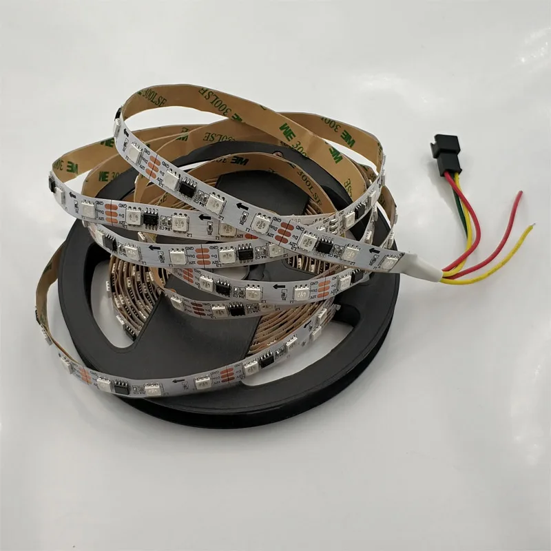 Ws2811 dc12v 60led/m черно белая печатная плата цифровая светодиодная лента