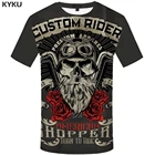 Мужская байкерская футболка KYKU, серая повседневная винтажная футболка с 3D-принтом в панк-стиле, лето 2019
