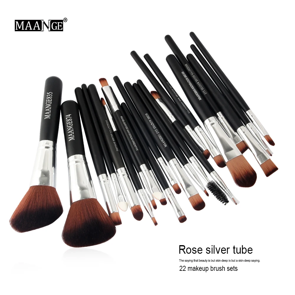 MAANGE Pro, 22 шт., набор кистей для макияжа, косметическая пудра, Тональная основа, румяна, тени для век, подводка для глаз, Кисть для макияжа, инструмент для макияжа