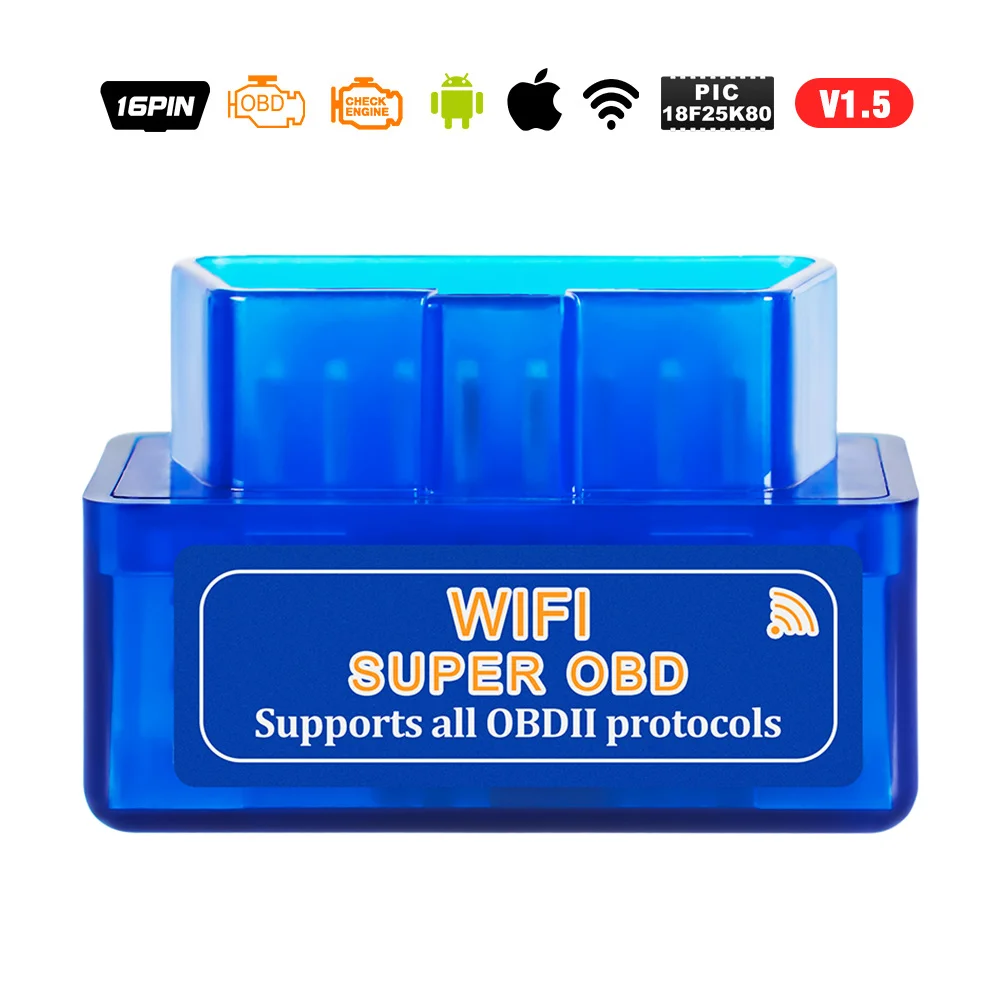 ELM327 usb мини Bluetooth V1.5 PIC18F25K80 OBD2 считыватель кодов Сканер V2.1 Супер Мини ELM 327 wifi Android obd2 диагностический инструмент - Цвет: v1.5 wifi