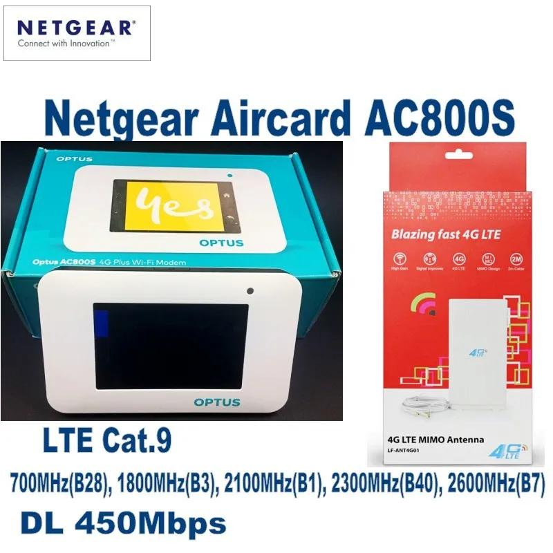 Netgear Aircard AC800S Cat9 450 Мбит/с 4G LTE WiFi точка доступа плюс с 49dBi внешняя внутренняя Wi Fi