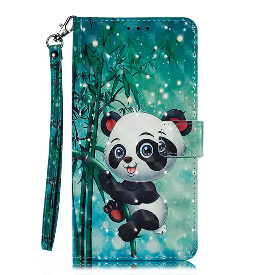 Кожаный чехол-книжка с рисунком для Samsung Galaxy S8 S9 S10 S10E Plus A20 A30 A40 A50 A70 M10 M20 M30 J3 J4 J6 J7 A6