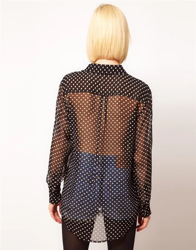 Бесплатная доставка весенне Летние шифоновые Повседневные Блузки для девочек с