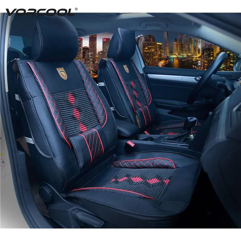 VORCOOL 1 шт. чехол для сиденья автомобиля из искусственной кожи Коврик для передних сидений Универсальный дышащий чехол для подушки сиденья автомобиля протектор для стайлинга автомобиля