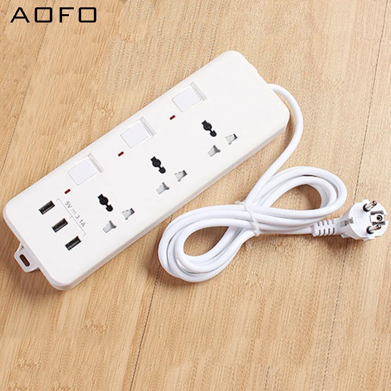 Steckdosenleiste mit USB 4 Smart (5 В 2500 А 17 Вт) в комплекте макс. 240 schальтер футов (2 м)