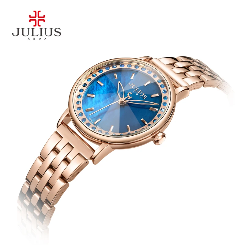 Женские кварцевые часы Julius модные повседневные водонепроницаемые с циферблатом