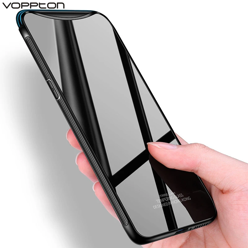 Чехол vopton для OPPO Find X роскошный чехол из закаленного стекла с силиконовой рамкой