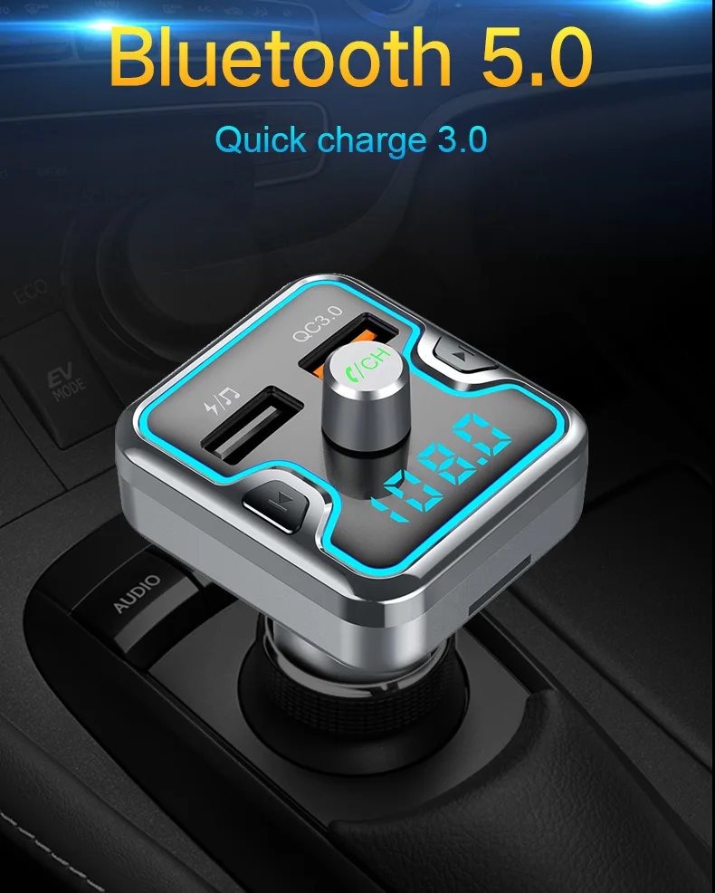 CDEN Bluetooth 5,0 приемник автомобильный MP3 музыкальный плеер U диск без потерь fm-передатчик QC3.0 быстрое автомобильное зарядное устройство Автомобильный окружающий свет