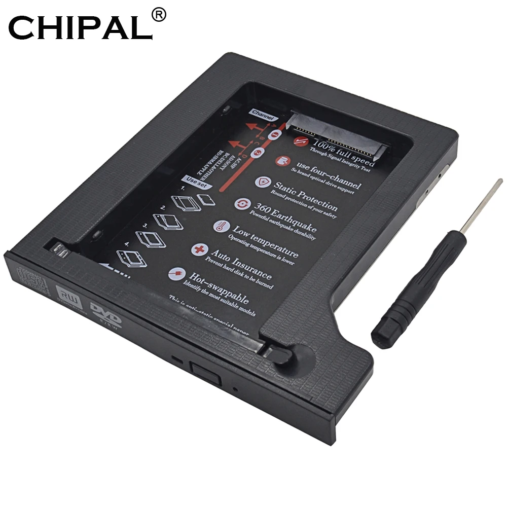 CHIPAL 4 канальный универсальный 2 й жесткий диск Caddy 12 7 мм SATA 3 0 двойной светодиодный