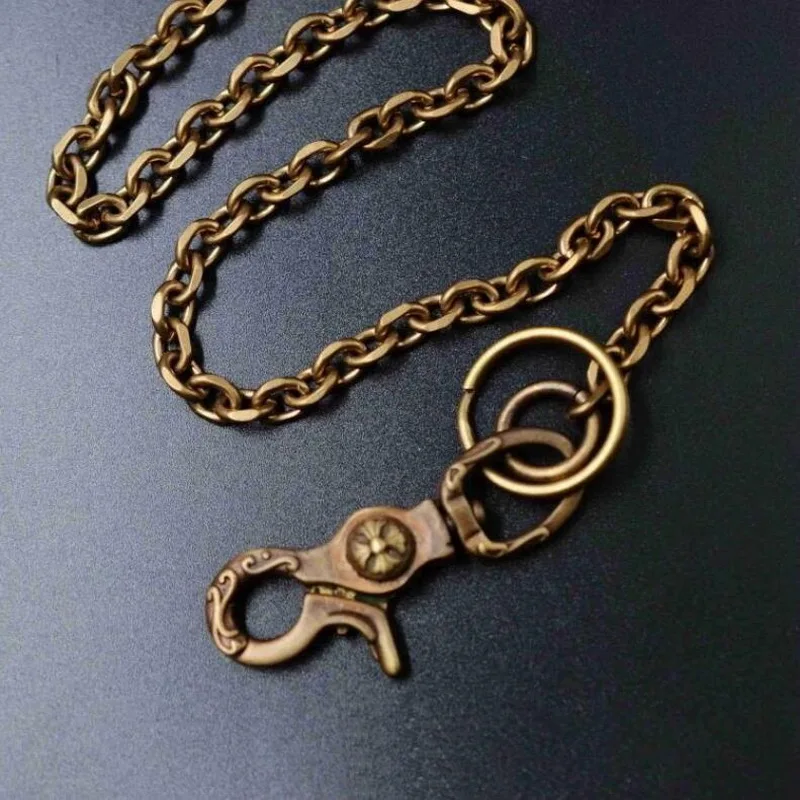 2019 латунный Edc инструмент винтажная цепочка анти потерянный брелок чистая ручная