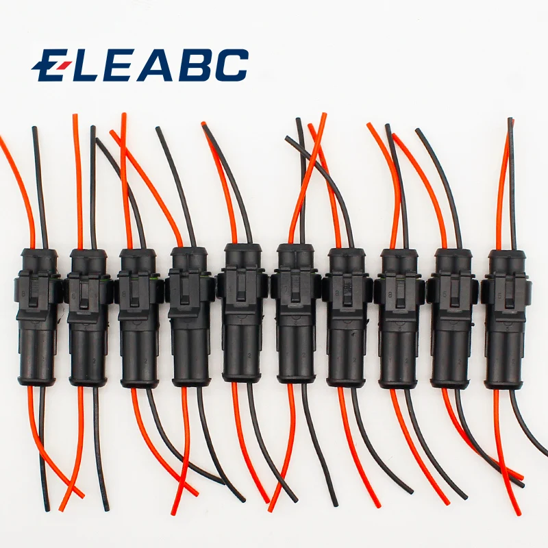 10 шт./лот 2 контактный водонепроницаемый электрический разъем переходник с