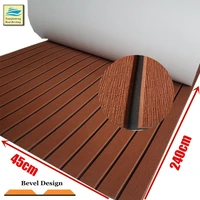 Upgraded EVA Boat Decking Sheet With Bevel Yacht Marine Floor Carpet Anti Slip Teak Deck Mat Dark Brown Boat Marine Accessories