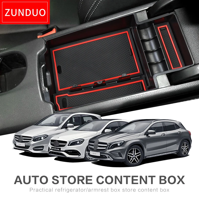 Car central console armrest box For Benz A45 GLA CLA A B Interior Accessories Stowing Tidying red Container Organizers | Автомобили и