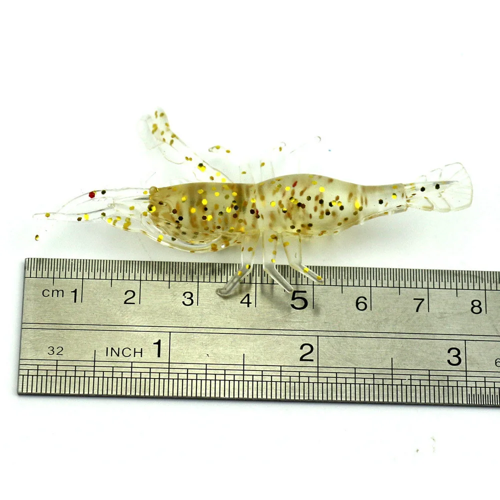 8Pcs Lure small shrimp type soft bait Fishing Lures Soft Plastic Bait Prawn Shrimp 8CM/3.6G | Спорт и развлечения