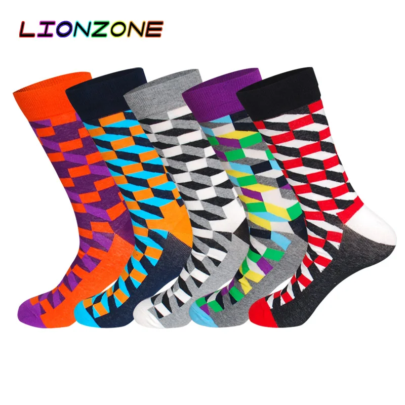 LIONZONE 5 пар/лот ромба Гольфы Odd Future Смешные Разноцветные носки US9 13 большой Размеры