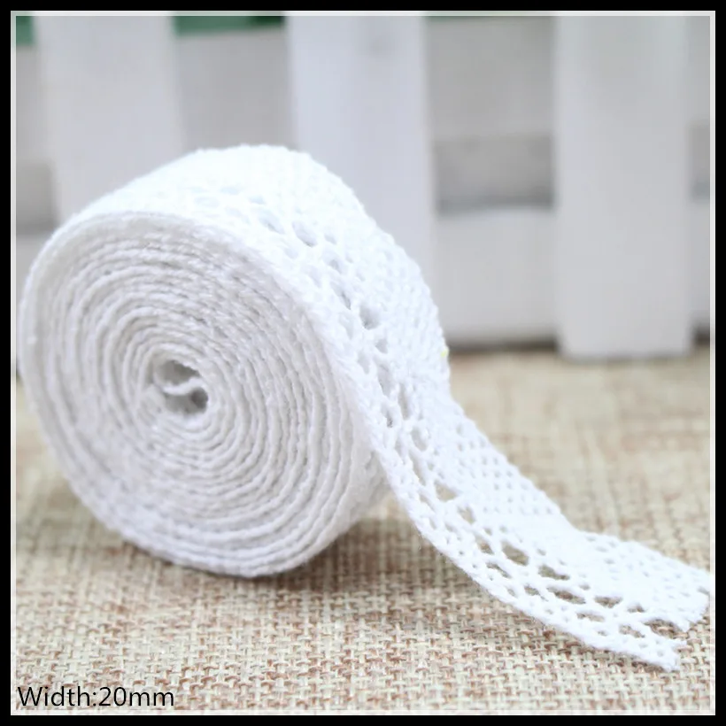 

High-quality 20mm 10yard Diy Handmade Patchwork Cotton Material Cotton Lace Ribbon Beige Color Cotton Lace TRIM cotton lace