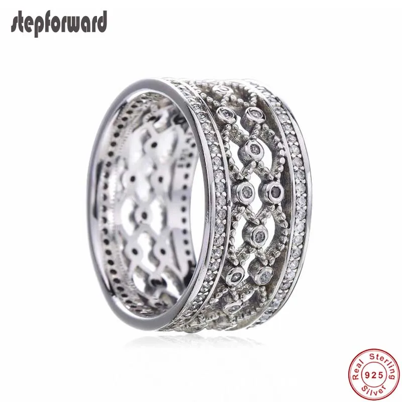 

Новая коллекция, хорошее качество, популярное классическое ажурное кольцо из 925 настоящего серебра с рисунком