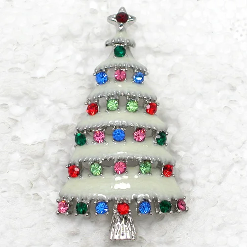 

Enamel Colorful Rhinestone Christmas Tree brooch Christmas gift Pin brooches C820 E