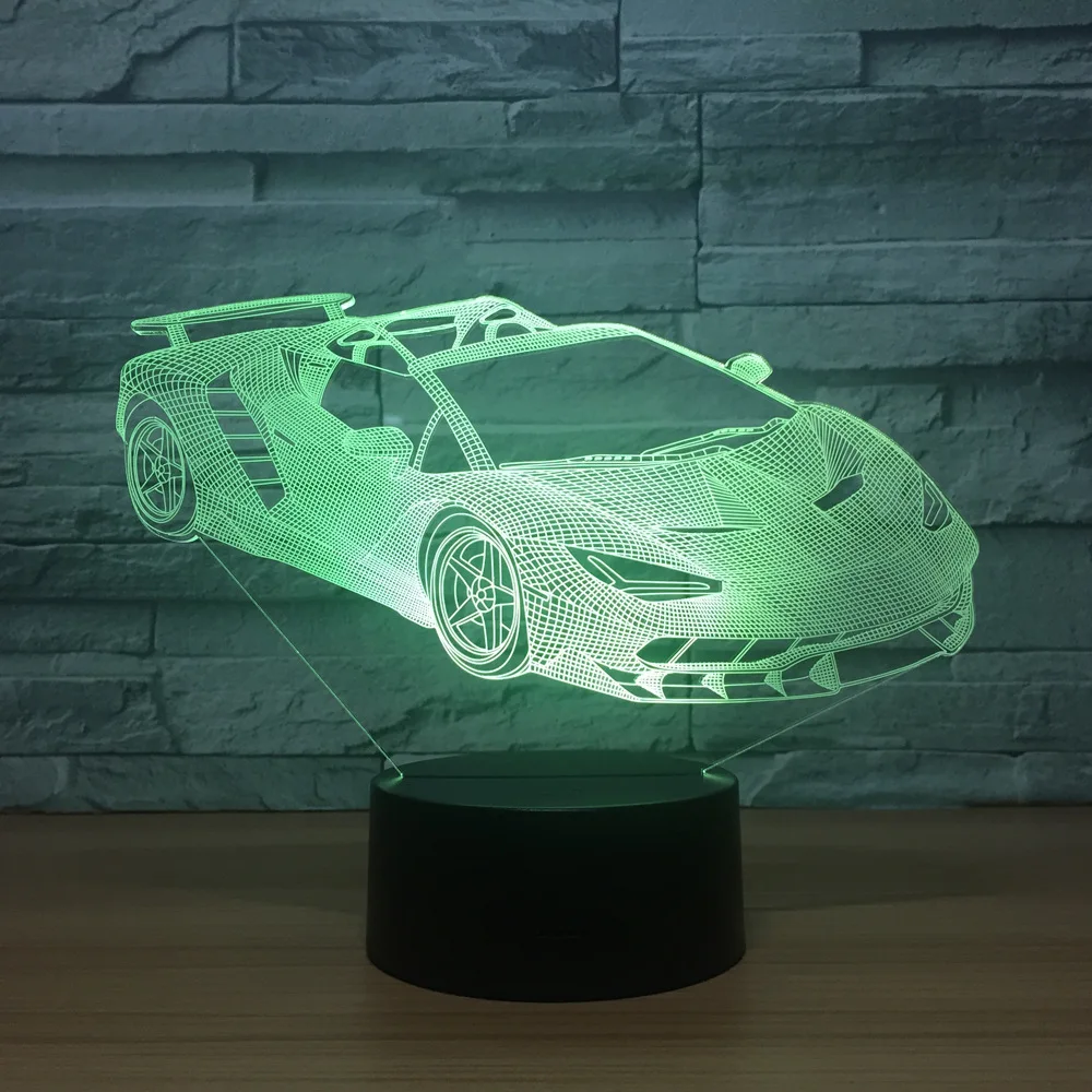 Kingchip ваш гоночный автомобиль 3D 7 цветов лампа визуальные Светодиодные ночные