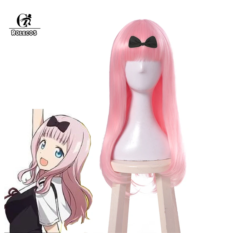 ROLECOS аниме Kaguya-sama: Love is War косплей волос Chika Fujiwara Gir синтетические розовые волосы 65