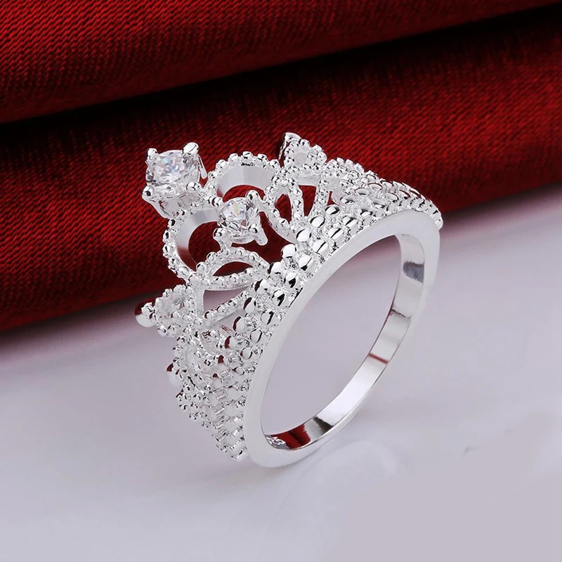 Женское кольцо из стерлингового серебра 925 пробы с белым цирконием Great Crown