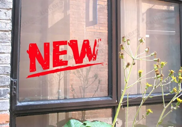 Пользовательский Цвет Новое прибытие слова значок наклейка на стену окно поп