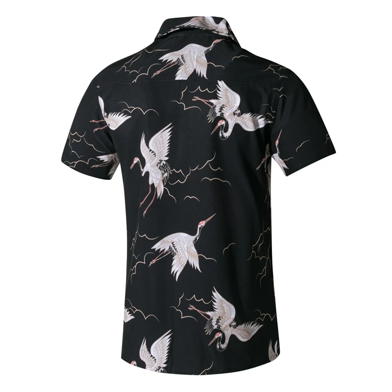 Мужская Повседневная пляжная рубашка с животным принтом camisa masculina дышащая