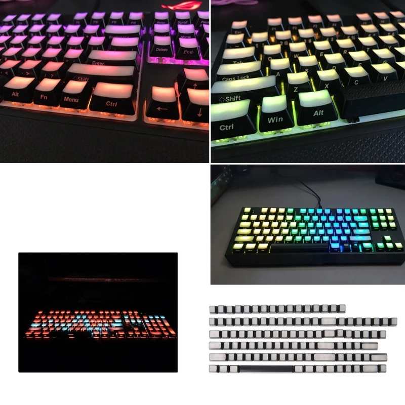 1 комплект RGB передняя сторона печатная подсветка колпачки 104 ISO ANSI раскладка с подсветкой OEM колпачки
