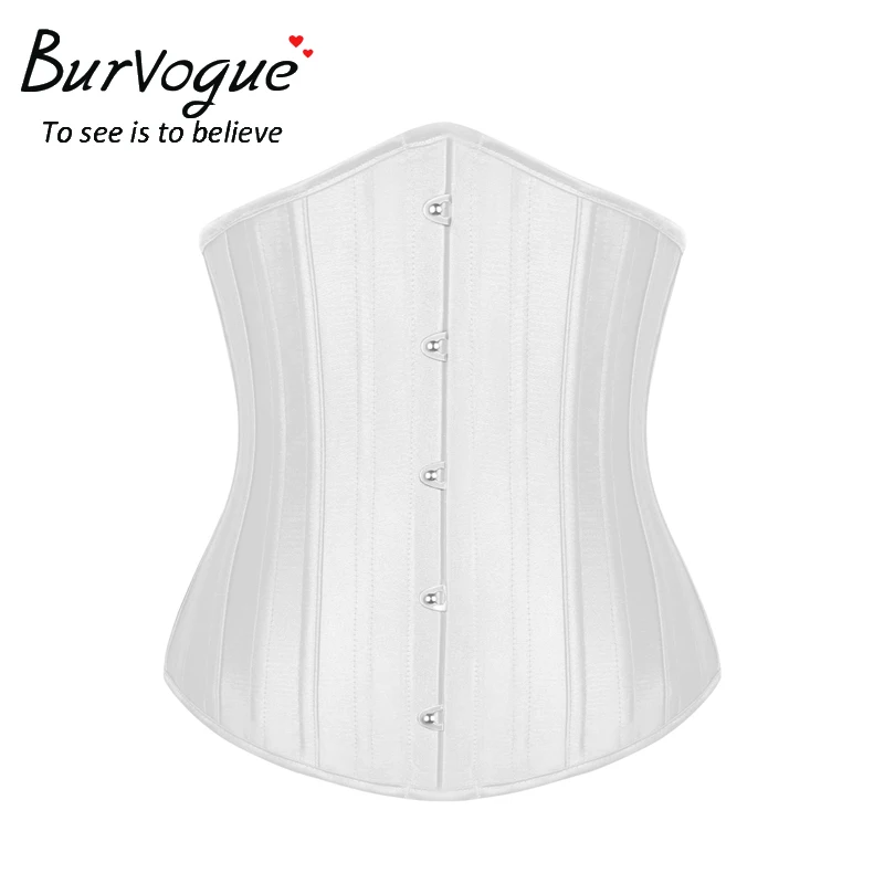 Женский корсет Burvogue сексуальные Сатиновые Корсеты на талии со стальными