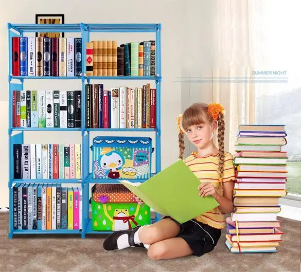 Новый книжный шкаф 4 Полки книжная полка деревянная мебель 13 шт 10 26 Регулируемая