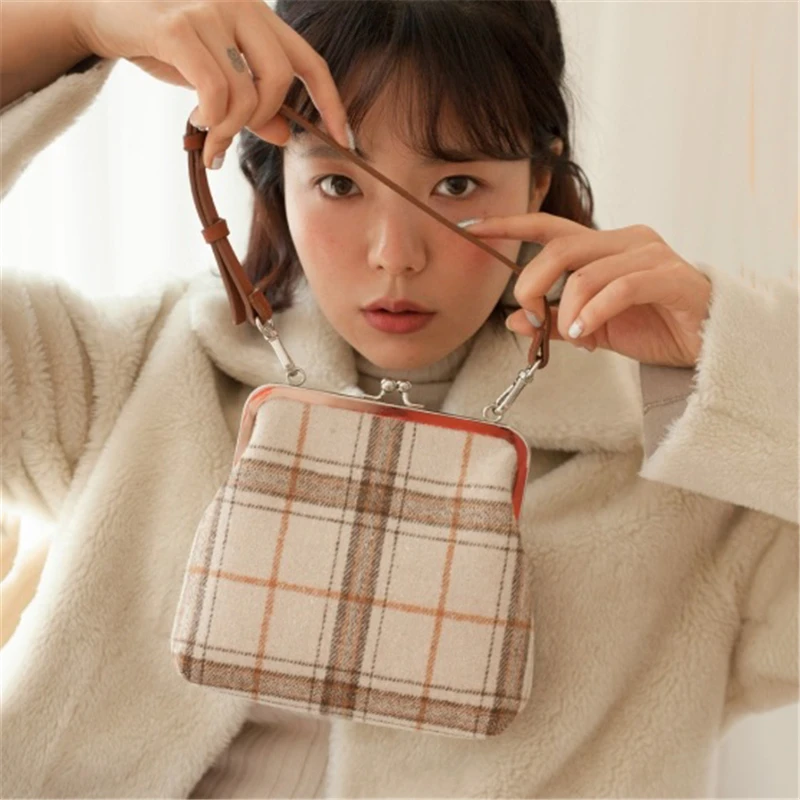 Женская винтажная сумка через плечо клетчатая мессенджер с леопардовым принтом