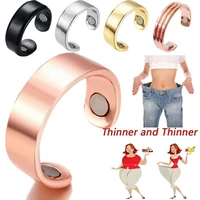 unisex jewelry rose gold black magnetic health ring prevent snoring keep slim fitness weight loss slimming magnetic ring