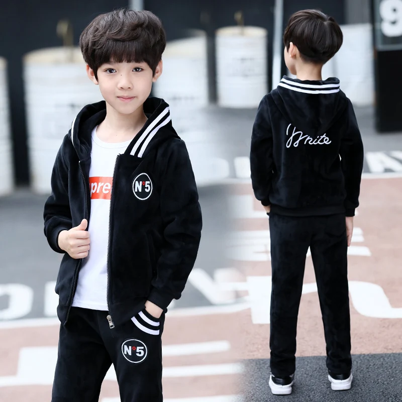 Kids Clothes Boys Spring Autumn Set Teenagers Casual Suit 2pc Hooded Coat+Pants Children Sports Sets |