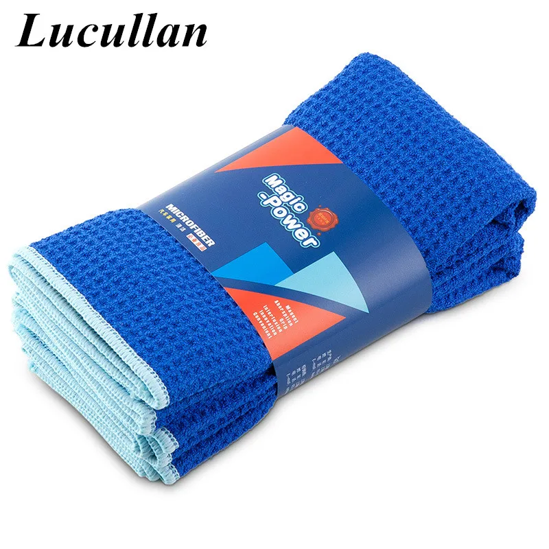 Lucullan Magic Мощность супер поглощающей Вафельная Ткань 30X40 см 380GSM микрофибровое полотенце для Стекло Краски и интерьера