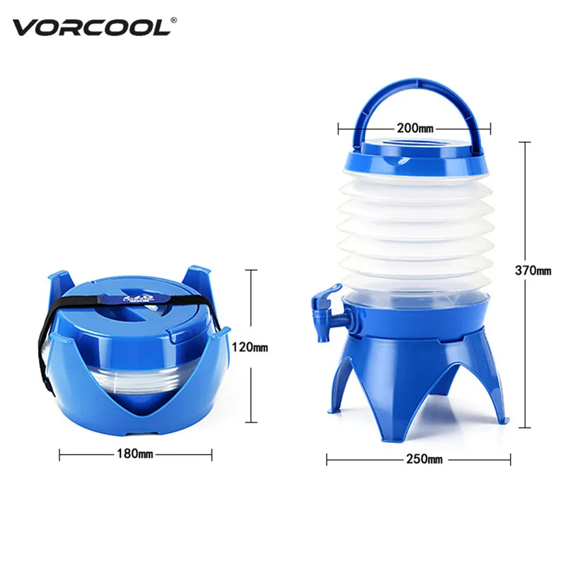 VORCOOL 5L галлон Складной автомобильный дорожный пивной резервуар для воды держатель диспенсер контейнер для напитков с краном для наружного кемпинга